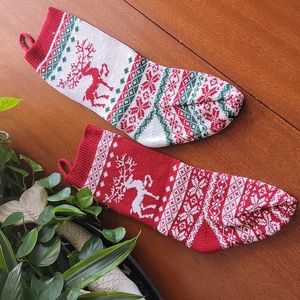 New Christmas knit stockings set Reindeer Holiday festive ✨️